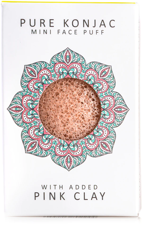 Konjaková hubka Mini mandala s rúžovým ílom