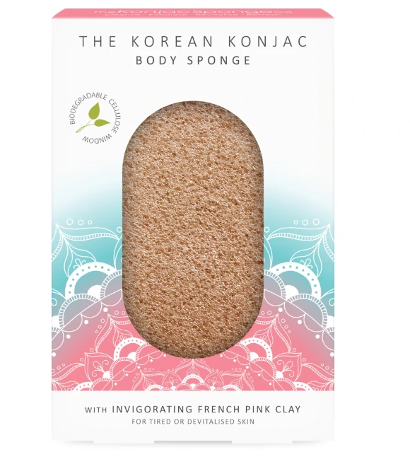 Konjaková telová hubka mandala s ružovým ílom