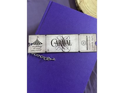 Caraval belépőjegy - laminált - fém medállal ellátott könyvjelző