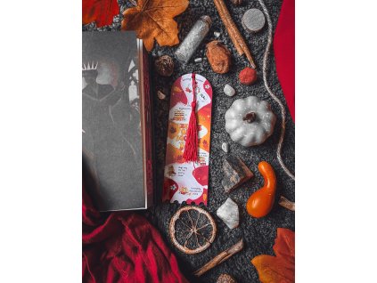 the life of a bookish girl - laminált könyvjelző - piros ( laminált & bojt )