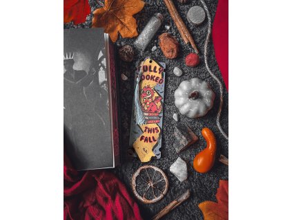 fully booked this fall - laminált könyvjelző - szürke ( laminált & bojt )