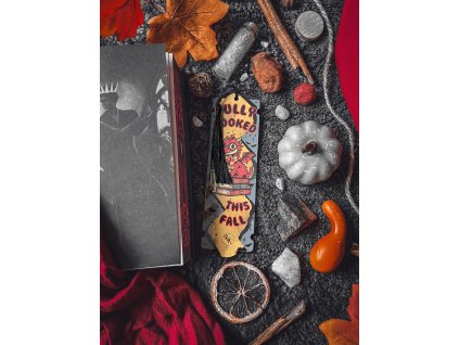 fully booked this fall - laminált könyvjelző - fekete ( laminált & bojt )
