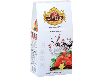 Basilur White tea Strawberry vanilla papír 100g - jahoda vanilka sleva