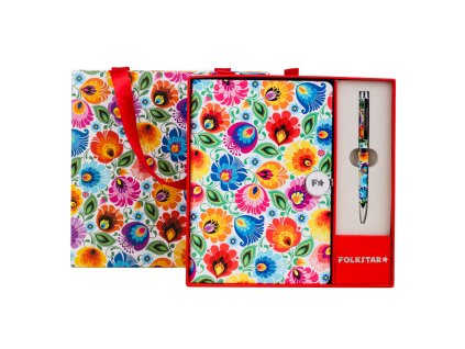 zestaw notes dlugopis lowicki bialyx12