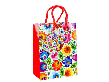 torebka ozdobna folk z motywem ludowym lowicka biala s 4299 1