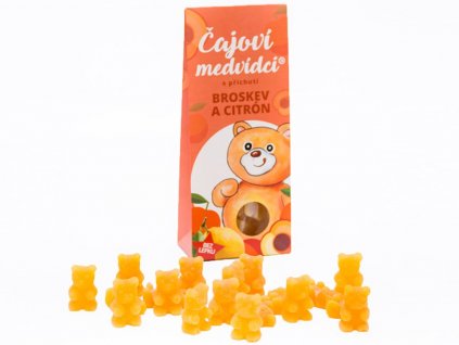 54 cajovi medvidci s prichuti broskve a citronu