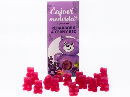 51 cajovi medvidci s prichuti rebarbory a cerneho bezu