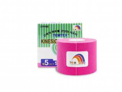 Temtex kinesio tape Classic, ružová tejpovacia páska 5cm x 5m