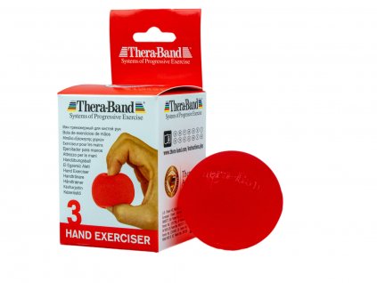 Thera-Band Hand Exerciser - posilňovač ruky - gélová gulička, červená - mäkká
