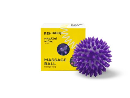 Rehabiq Masážna loptička ježko, 7 cm, fialová