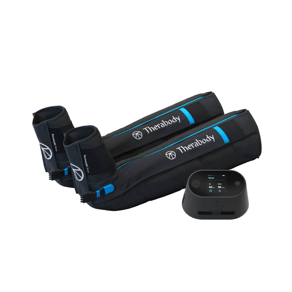 Therabody RecoveryAir PRO, Kompresné regeneračné nohavice Veľkosť: Large.
RecoveryAir PRO
Výhody kompresných regeneračných nohavíc RecoveryAir PRO

Zlepšujú krvný obeh a lymfodrenáž
Majú priaznivý vplyv pri bolestiach svalov
Znižujú opuchy a stuhnutosť
Zmierňujú svalovú únavu
Technológia TruGrade zaisťuje bezpečné a presné riadenie tlaku

Vlastnosti kompresných regeneračných nohavíc RecoveryAir PRO

Patentovaná FastFlush technológia pre plné nafúknutie a vyfúknutie za 60 sekúnd
Pripojenie Bluetooth k aplikácii Therabody pre plné prispôsobenie
Patentovaná technológia TruGrade pre bezpečné a presné riadenie tlaku
4 prednastavené programy (Warm Up, Recovery, Isolation a Interval) alebo voľný program PRO Mode
4 nafukovacie cykly (sekvenčný, vlnový, izolačný a prietokový)
Možnosť nastavenie času (10 - 90 min.)
Nastaviteľný rozsah tlaku (20 mmHg - 100 mmHg)
Nastaviteľná doba udržania a uvoľnenia tlaku (1 - 60 sekúnd)
Zónová regulácia tlaku v jednotlivých komorách
Ukladanie a zdieľanie dát prostredníctvom aplikácie Therabody
Výdrž batérie: 240 minút
Jednoduchá údržba a čistenie

Obsah balenia kompresných regeneračných nohavíc RecoveryAir PRO

Ovládacia jednotka
Pár kompresných nohavíc
Blokovacia zásuvka (pre použitie len jednej nohavice)
Sieťový adaptér
Puzdro na ovládaciu jednotku
Puzdro na kompresné nohavice

Rozmery ovládacej jednotky

Dĺžka - 23,3 cm
Šírka - 14,2 cm
Výška - 15,4 cm
Váha - 2,14 kg

Tabuľka veľkostí kompresných regeneračných nohavíc RecoveryAir PRO
Aby kompresné topánky RecoveryAir správne padli, zmerajte dĺžku od členka ku bedrového kĺbu a obvod v najsilnejšej časti stehna.



Veľkosť
Dĺžka od členka ku bedrového kĺbu
Max.
Výška postavy


Medium
80 - 95 cm
do 80 cm
170 - 183 cm


Large
90 - 105 cm
nad 81 cm
183 - 198 cm



&nbsp;

Stiahnite si Theragun aplikáciu
Nová aplikácia Theragunu predstavuje nový revolučný spôsob liečby Vášho tela a odhaľuje schopnosti prekonať bolesť.
&nbsp; &nbsp;
Návod na použitie kompresných nohavíc RecoveryAir PRO