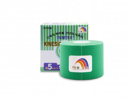 Temtex kinesio tape Classic, zelená tejpovací páska 5cm x 5m