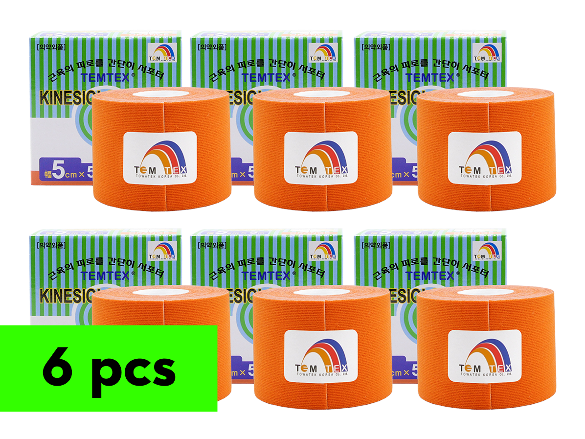 TEMTEX tape Classic, oranžová 5cm x 5m, 6ks