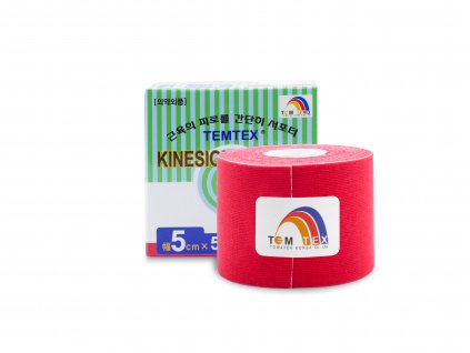 TEMTEX kinesio tape Classic, červená tejpovací páska 5 cm x 5 m