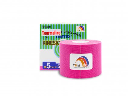 TEMTEX kinesio tape Tourmaline, růžová tejpovací páska 5 cm x 5 m