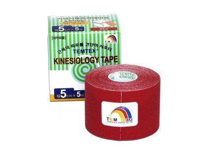 TEMTEX kinesio tape Classic, červená tejpovací páska 5 cm x 5 m