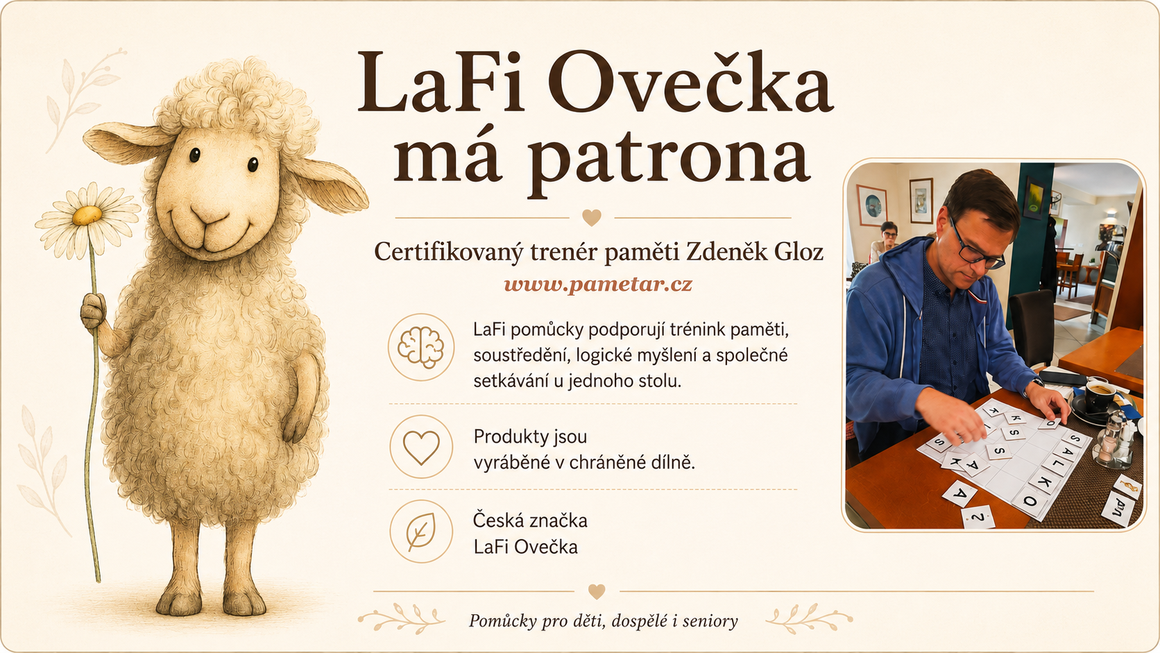 LaFi Ovečka má patrona - certifikovaného trenéra paměti Zdeňka Gloze