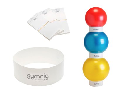 Gymnic Stacker – stohovací pásek pro gymnastické míče Ø 55–75 cm - složená verze a ukázka použití