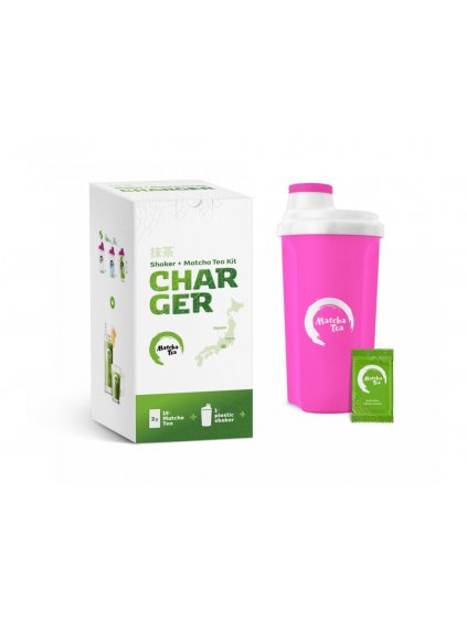 7144 1 bio matcha tea charger r500 ruzovy sejkr 500 ml 15 g sacku zeleneho caje plneho energie