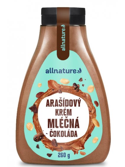 allnature arasidovy krem s mlecnou cokoladou 260 g