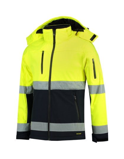 Bi-color EN ISO 20471 Softshell T52 Softshellová bunda unisex (Barva fluorescenční žlutá, Velikost M)