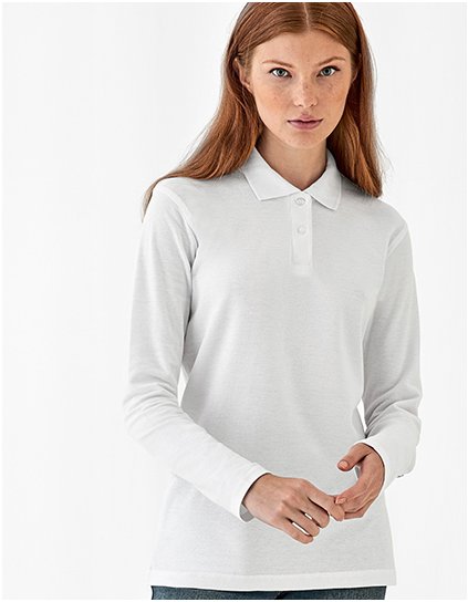 Dámské polo s dlouhým rukávem ID.001 (Barva White, Velikost XS)