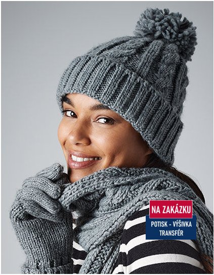 Cable Knit Melange Beanie  G_CB480