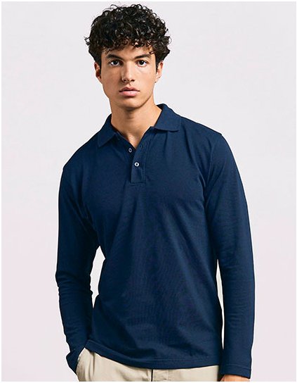 Pánské Heavy Polo s dlouhým rukávem (Barva Black, Velikost S)