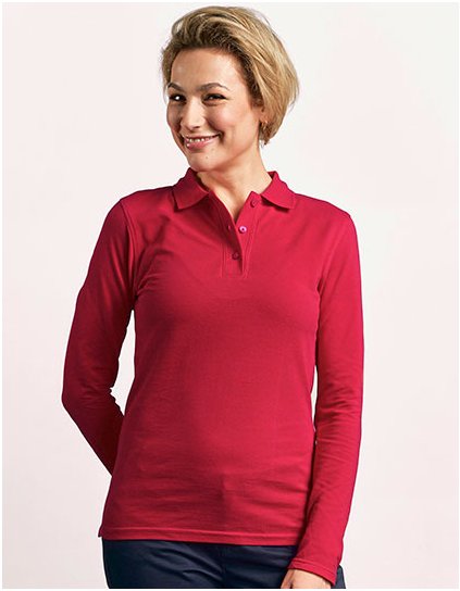 Dámské těžké polo s dlouhým rukávem (Barva Black, Velikost XS)