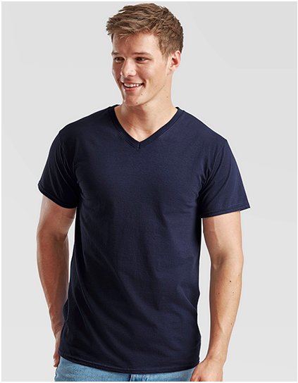 Hodnotná hmotnost V-neck T (Barva Azure Blue, Velikost S)