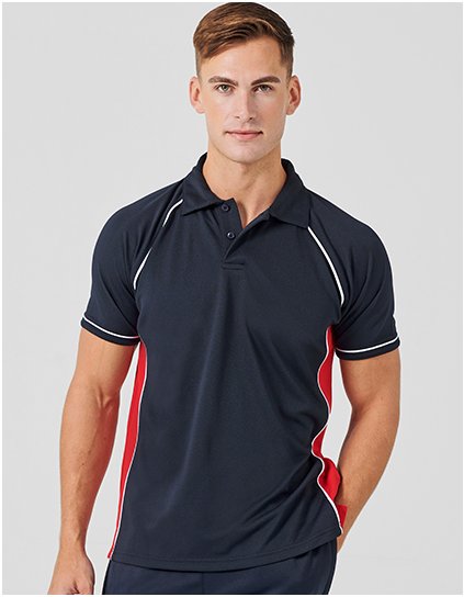 Pánské Piped Performance Polo (Barva Black, Velikost S)