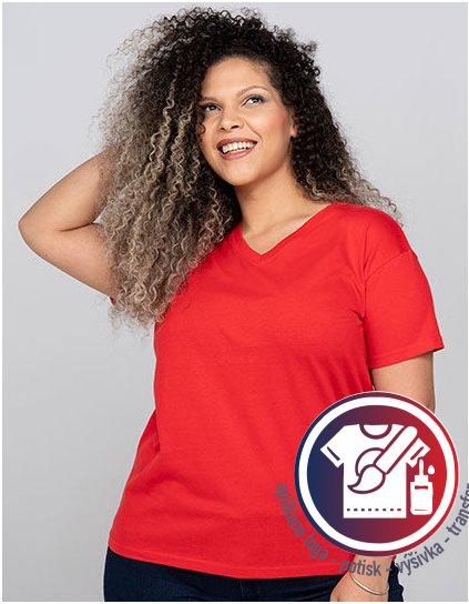 Curves T-Shirt V-Neck Lady  G_JHK604