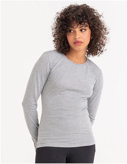 Dámská Tri-Blend s dlouhým rukávem T (Barva Heather Charcoal, Velikost XS)