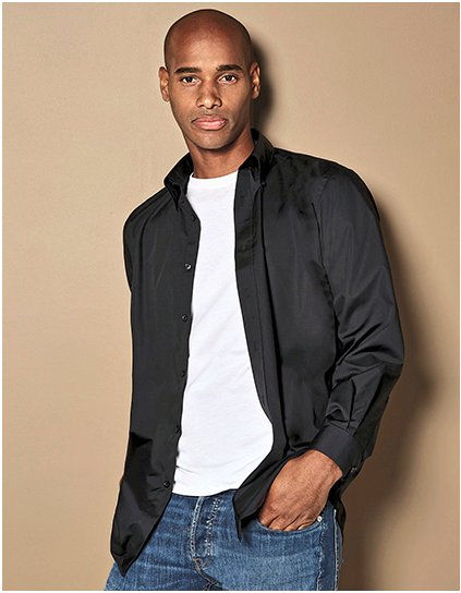 Pánská pracovní košile Classic Fit s dlouhým rukávem (Barva Black, Velikost 37 (S/14H))
