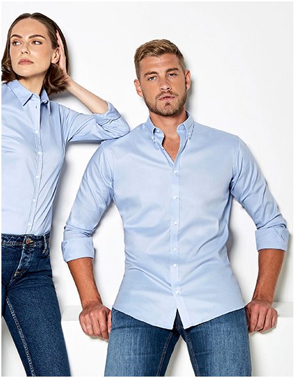 Pánská Slim Fit Stretch košile Oxford s dlouhým rukávem (Barva White, Velikost 34/35 (13H))