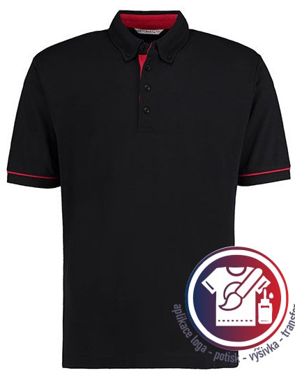 Classic Fit Button Down Collar Contrast Polo Shirt  G_K449