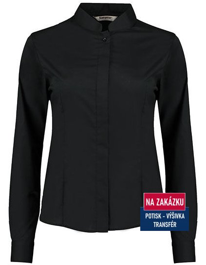 Women`s Tailored Fit Bar Shirt Mandarin Collar Long Sleeve  G_K740
