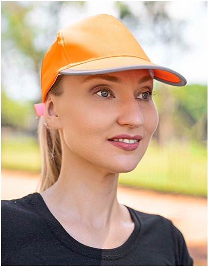 Dospělá basic  Hi-Vis čepice Montpelier (Barva Signal Orange, Velikost One Size)
