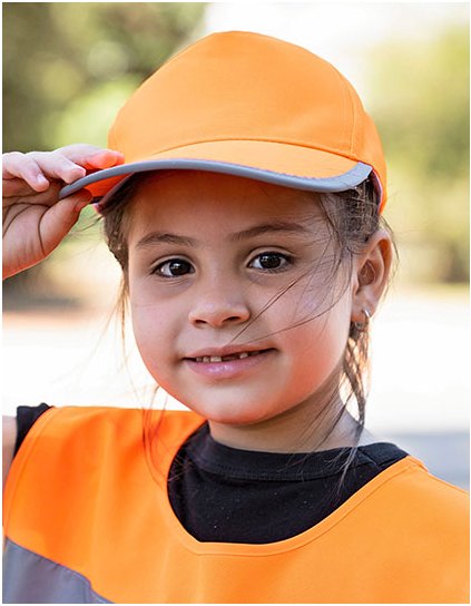 Dětská basic  Hi-Vis čepice Montpelier (Barva Signal Orange, Velikost One Size)