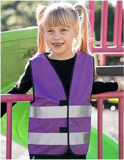 Dětská Hi-Vis funkční bezpečnostní vesta a Aarhus (Barva Blue, Velikost XS (3-6 years))