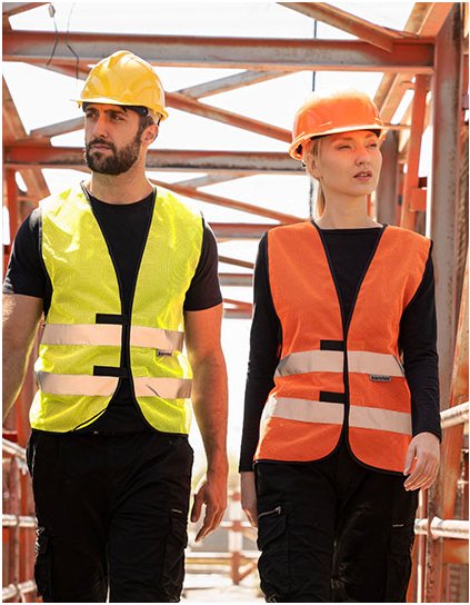 Hi-Vis síťovaná bezpečnostní vesta a Thessaloniki (Barva Blue, Velikost XXL)