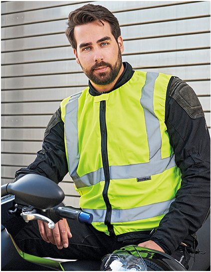 Hi-Vis motorkářská bezpečnostní vesta a Schleiz (Barva Signal Yellow, Velikost L)