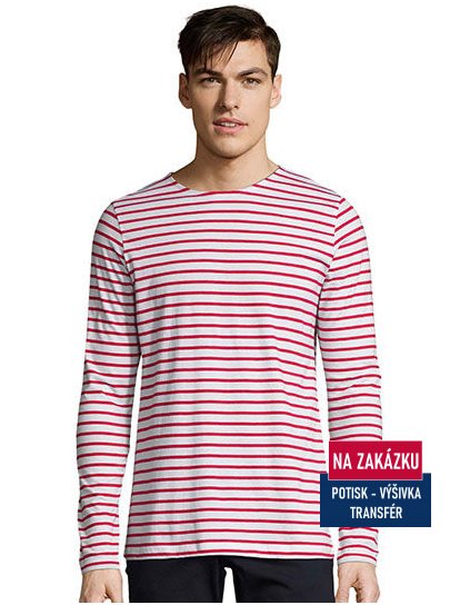 Men`s Long Sleeve Striped T-Shirt Marine  G_L01402