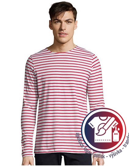 Men`s Long Sleeve Striped T-Shirt Marine  G_L01402