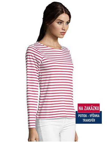 Women`s Long Sleeve Striped T-Shirt Marine  G_L01403