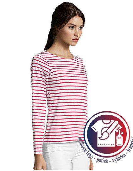 Women`s Long Sleeve Striped T-Shirt Marine  G_L01403