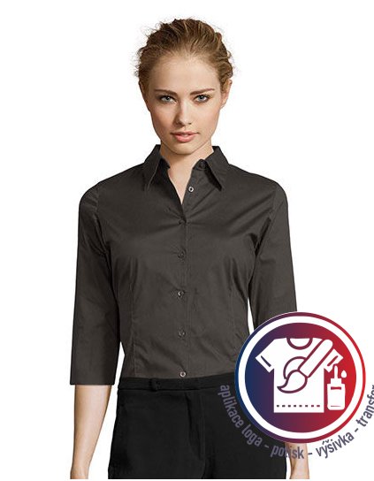 Ladies` Stretch-3/4-Sleeve Blouse Effect  G_L631