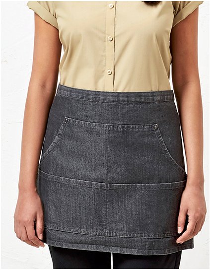 Jeans Stitch Denim pasová zástěra (Barva Black Denim (ca. Pantone 433C), Velikost 79 x 39,5 cm)