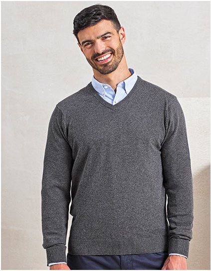 Pánský pletený svetr s výstřihem do V (Barva Black (ca. Pantone Black C), Velikost XXS)