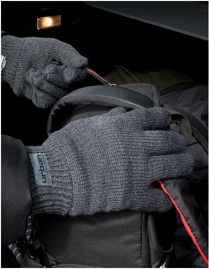 Klasické plně podšité rukavice Thinsulate™ (Barva Black, Velikost S/M)